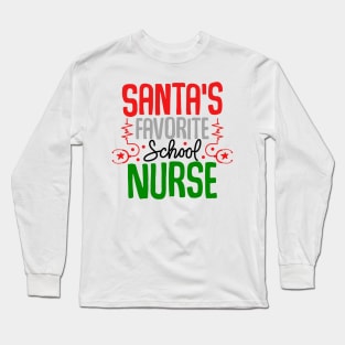 santas favorite school nurse Long Sleeve T-Shirt